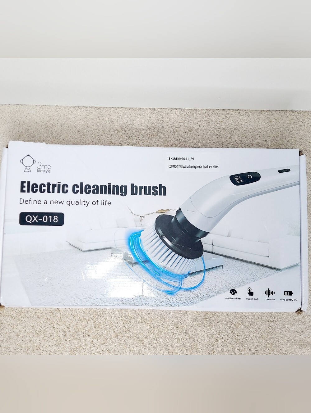 Electric Cordless Rechargeable Scrubbing Cleaning Brush Tool Home Essentials NWT